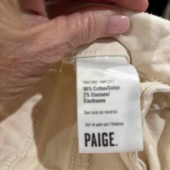 WOMENS PAIGE WIDE LEG HIGH RISE IVORY DENIM - Picture 11 of 12